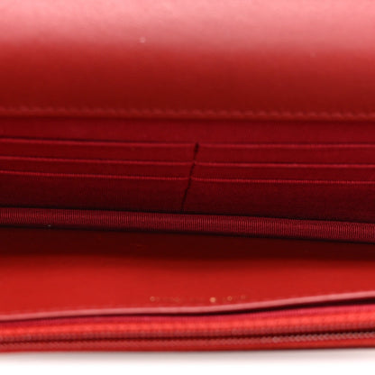 Chanel Aged Calfskin Quilted Reissue Wallet On Chain Red