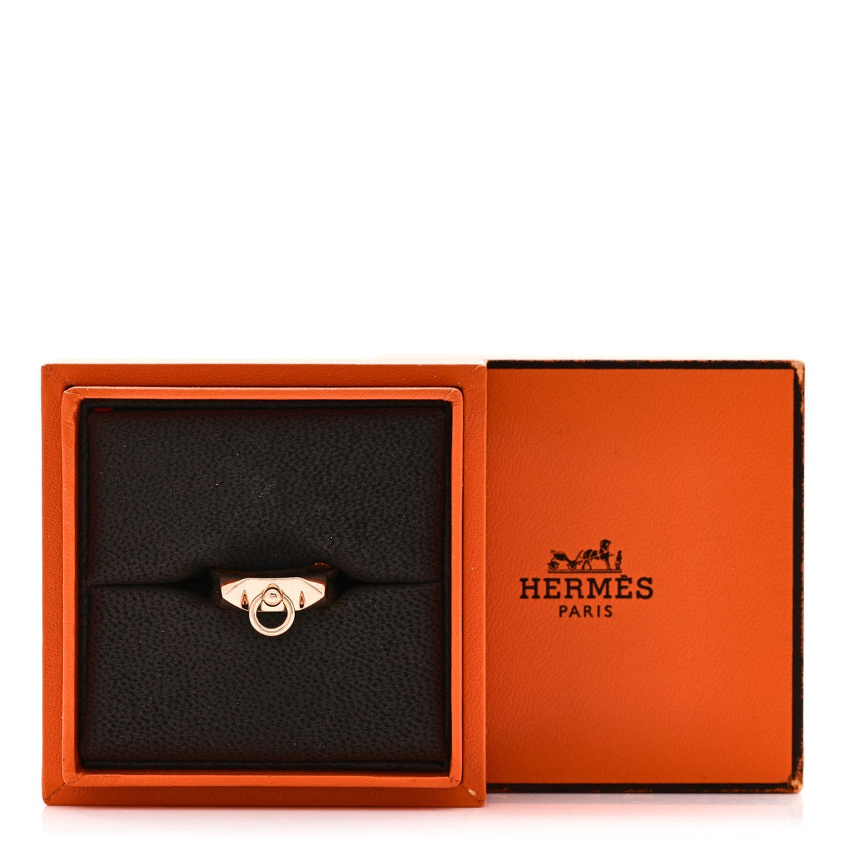 Hermes 18K Rose Gold PM Collier De Chien Ring
