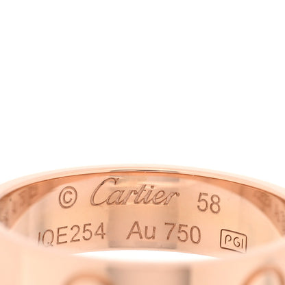 Cartier 18K Pink Gold 5.5mm LOVE Ring 58 8.25