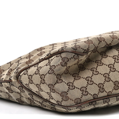 Gucci Monogram Canvas Piston Lock Tote Brown