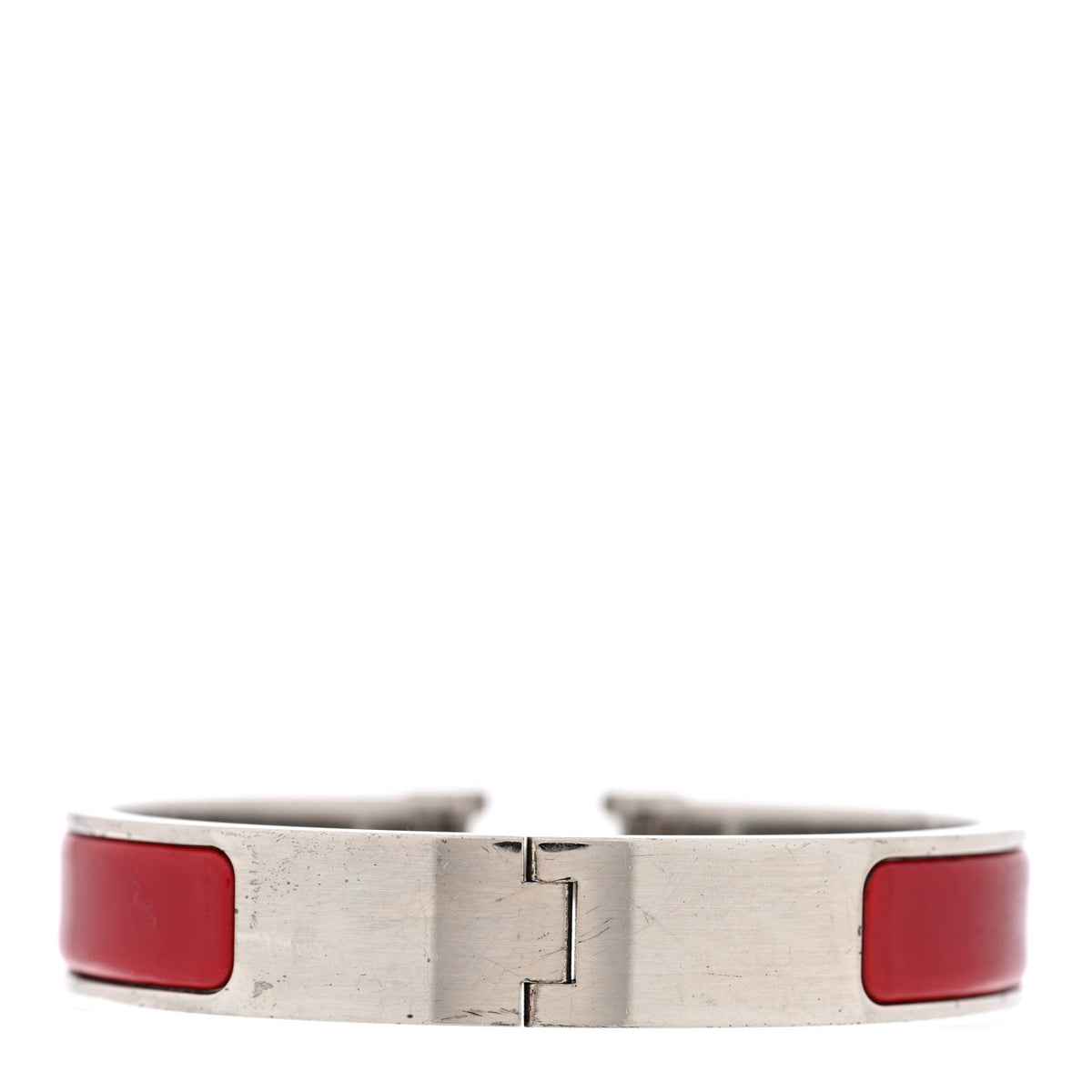 Hermes Enamel Narrow Clic Clac H Bracelet PM Rouge