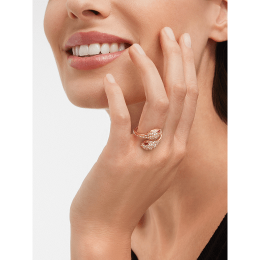 18K Rose Gold Diamonds BVLGARI Serpenti Seduttori Ring