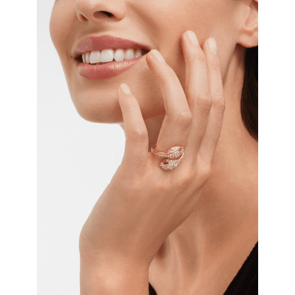 18K Rose Gold Diamonds BVLGARI Serpenti Seduttori Ring