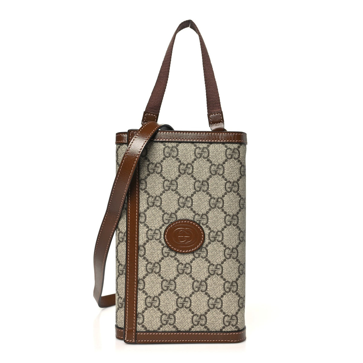 Gucci GG Supreme Calfskin Blondie Wallet on Chain Beige Brown