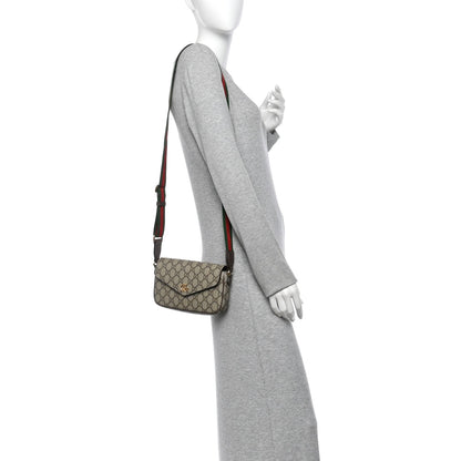 Gucci GG Supreme Calfskin Mini Ophidia Envelope Bag Beige Ebony 1981843