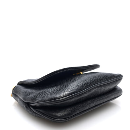 Gucci Pebbled Calfskin Small 1973 Chain Shoulder Bag Black
