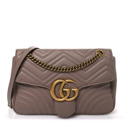 Gucci Calfskin Matelasse Medium GG Marmont Bag Porcelain Rose 1985263