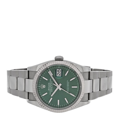 Rolex Stainless Steel 18K White Gold 36mm Datejust Watch 126234