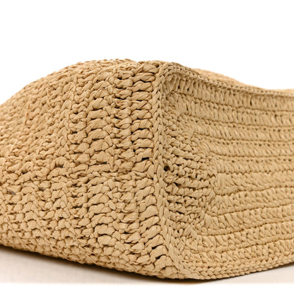 Saint Laurent Raffia Rive Gauche Tote Natural