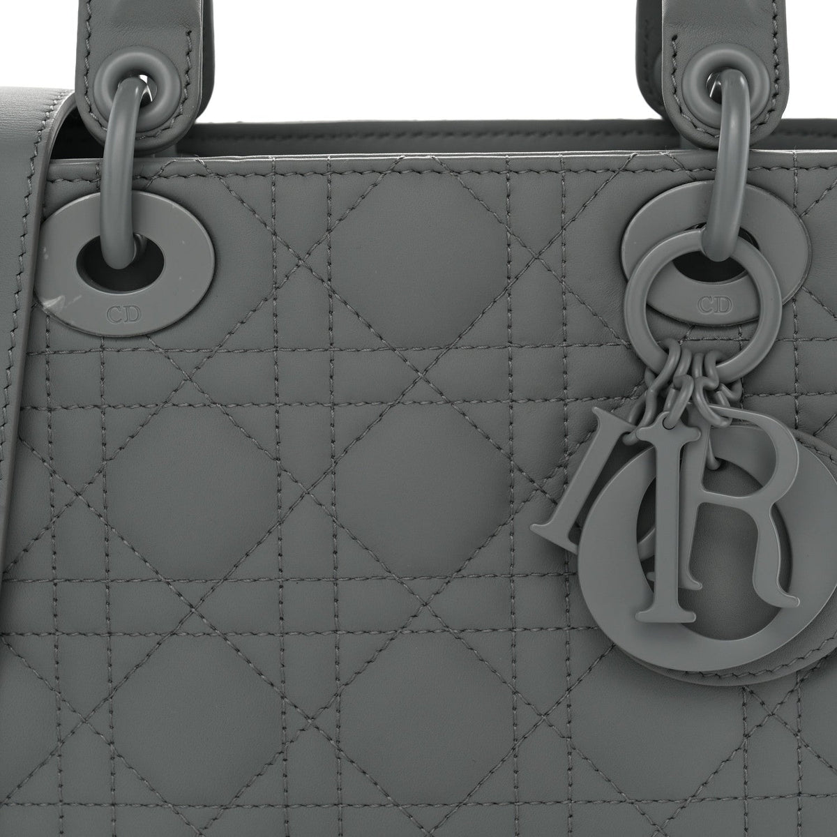 Christian Dior Ultra Matte Calfskin Cannage Small My ABCDior Lady Dior Grey