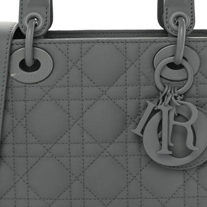 Christian Dior Ultra Matte Calfskin Cannage Small My ABCDior Lady Dior Grey