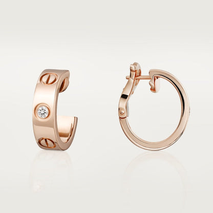 18K Gold Diamonds Cartier Love Earrings