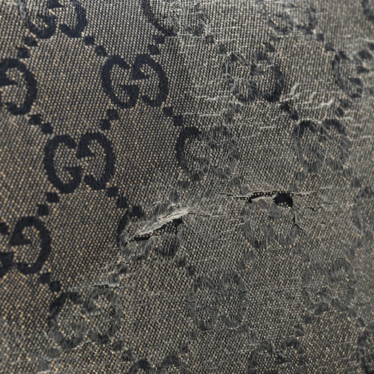 Gucci Lurex Monogram Medium Half Moon Hobo Black