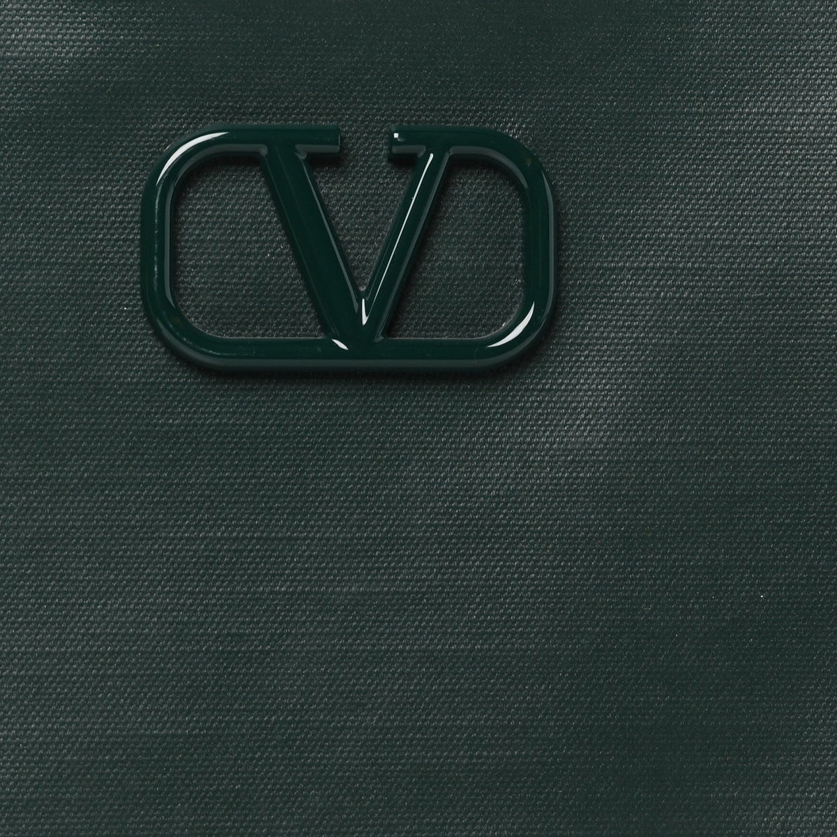 Valentino Garavani Canvas Calfskin VLogo Tote Natural Green