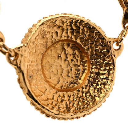Chanel Metal CC Medallion Necklace Gold