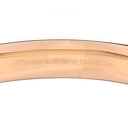 Tiffany 18K Rose Gold Diamond Atlas Closed Wide Hinged Bangle Bracelet