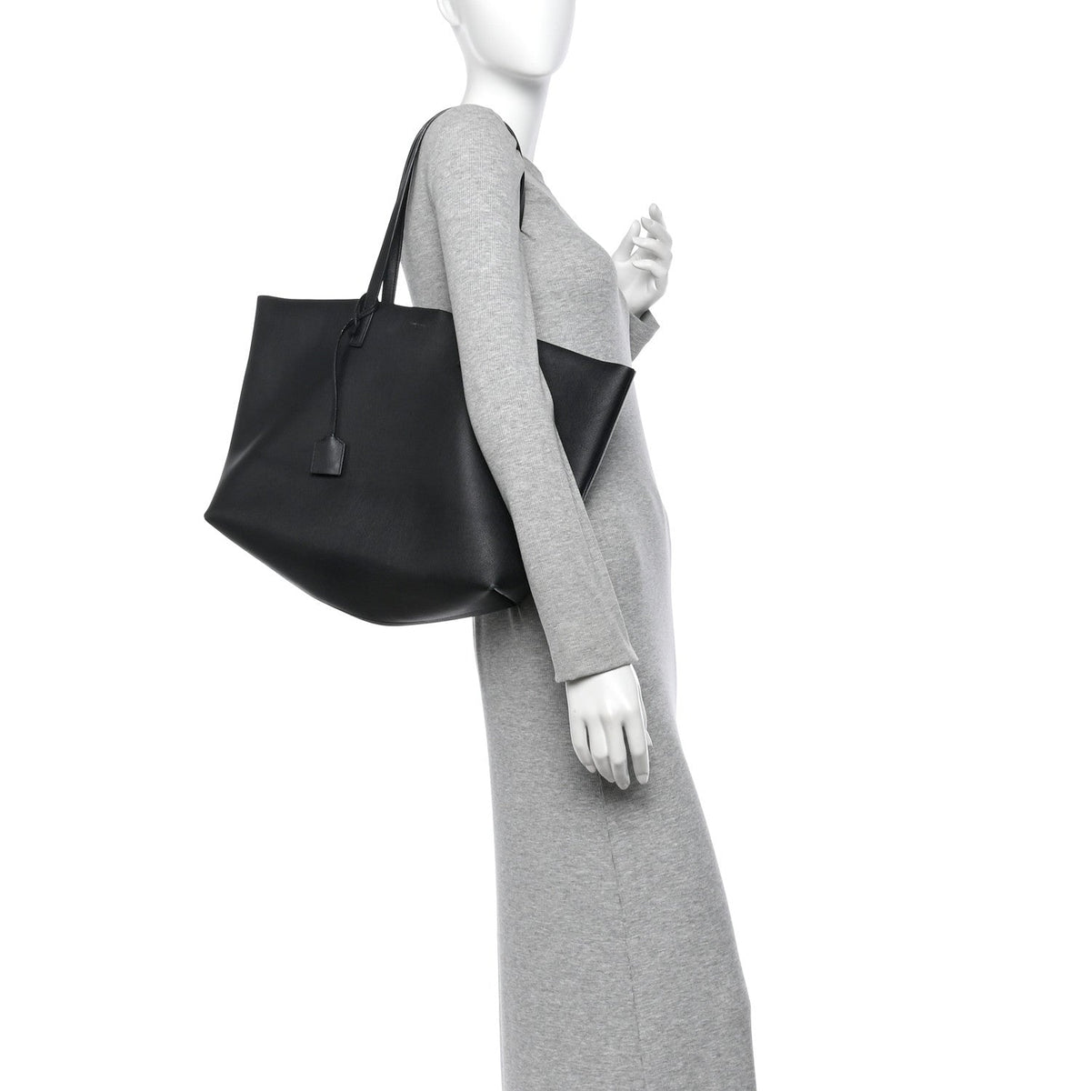 Saint Laurent Calfskin Large Shopping Tote Black