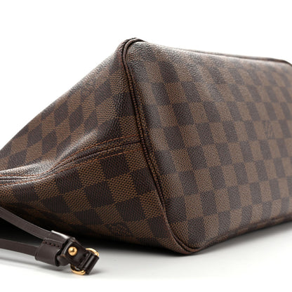 Louis Vuitton Coated Canvas Damier Ebene Neverfull MM Tote Bag Brown 1983208