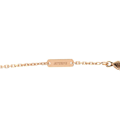 Van Cleef & Arpels 18K Rose Gold Diamond Onyx Alhambra Necklace