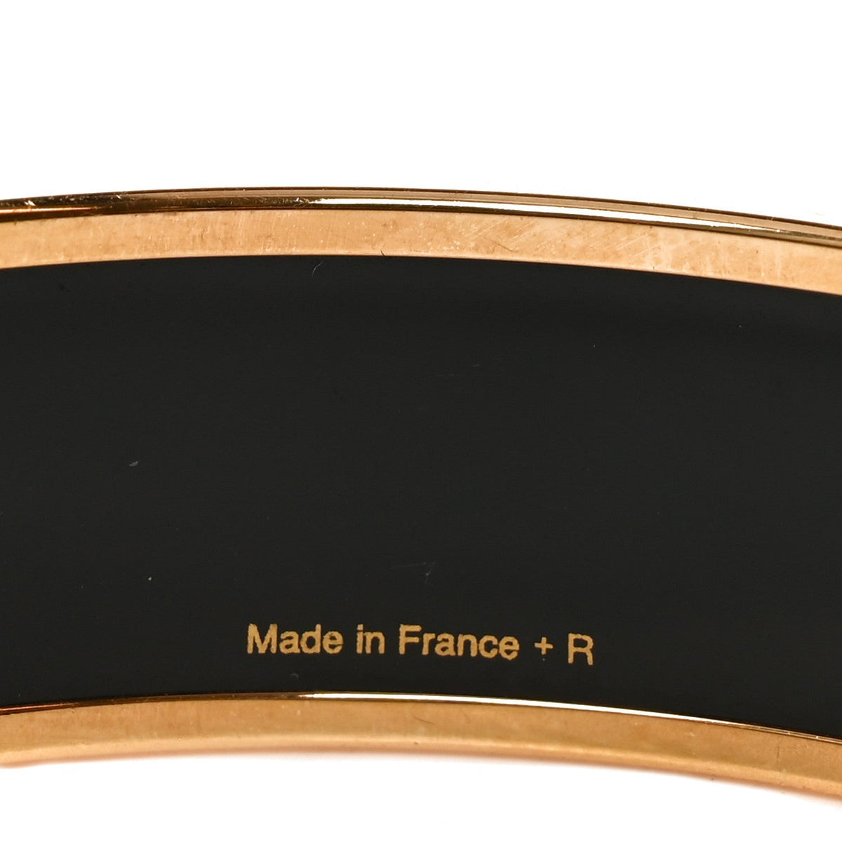 Hermes Enamel Perspective Cavaliere Wide Bracelet 62 Rose Gold