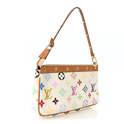 Louis Vuitton Monogram Multicolor Pochette Accessories White 1986710