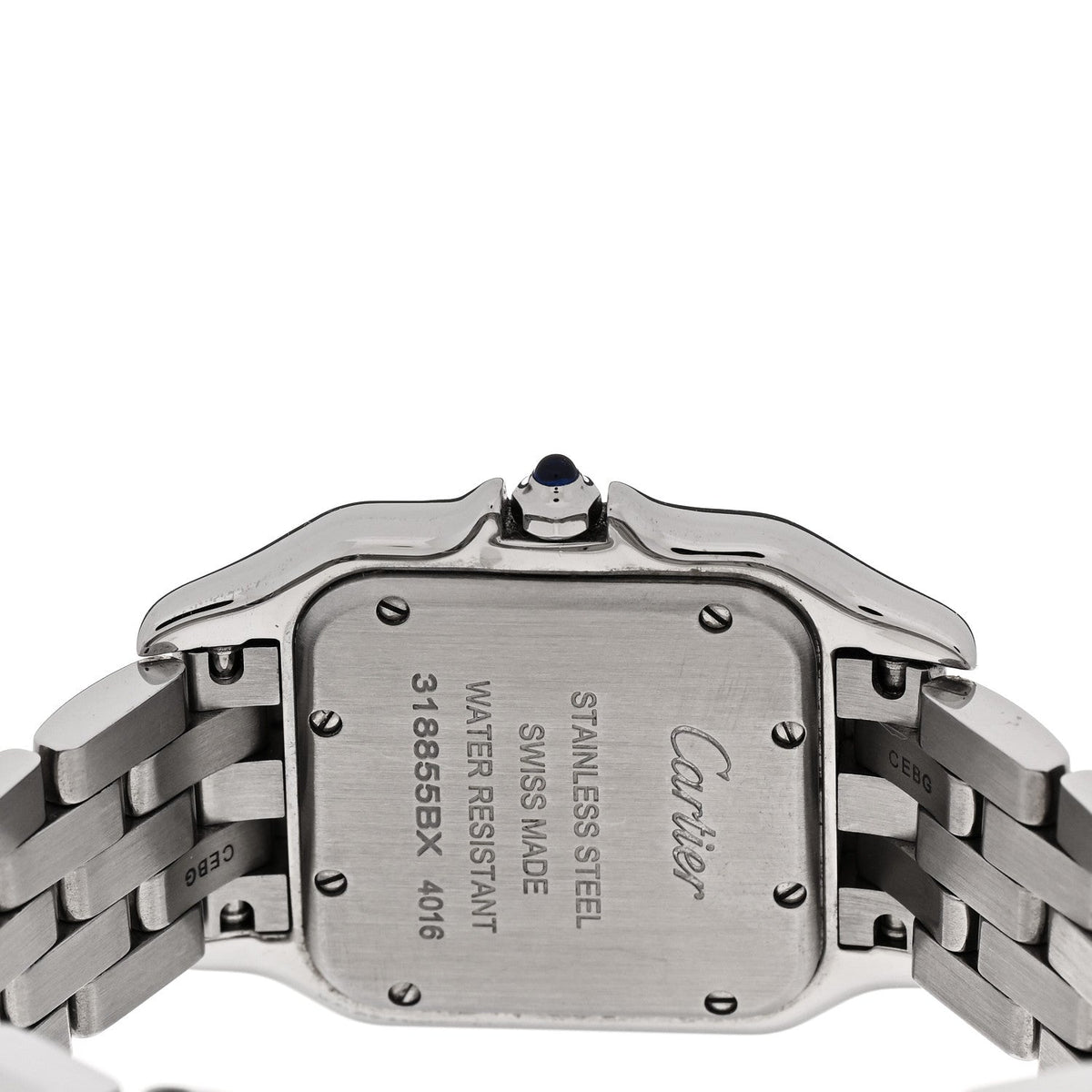 Cartier Stainless Steel Diamond 27mm Panthere Quartz Watch White