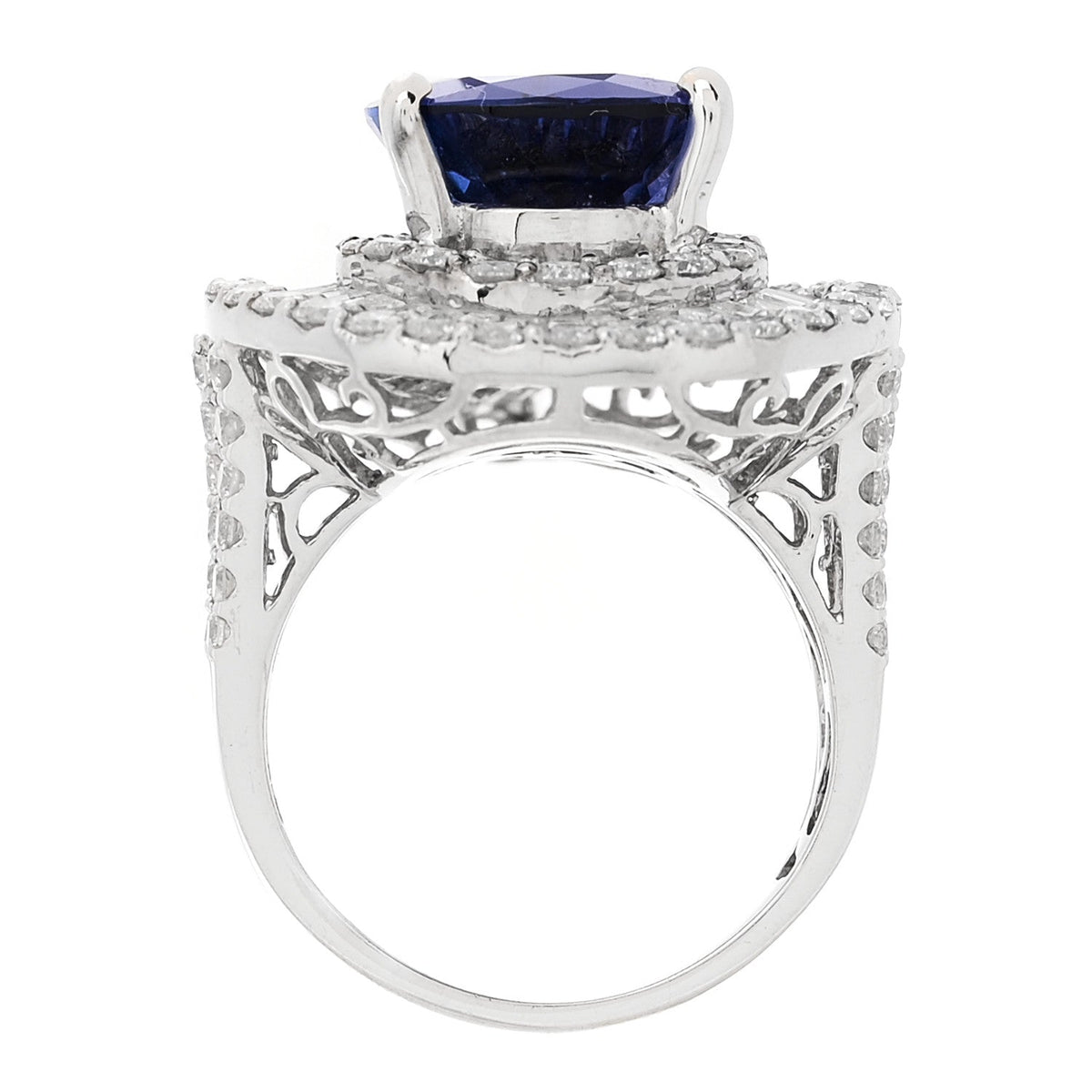 Parker & West by FASHIONPHILE18K White Gold Diamond Tanzanite 3.64ctw Pear Cut Cocktail Ring 54 6.75
