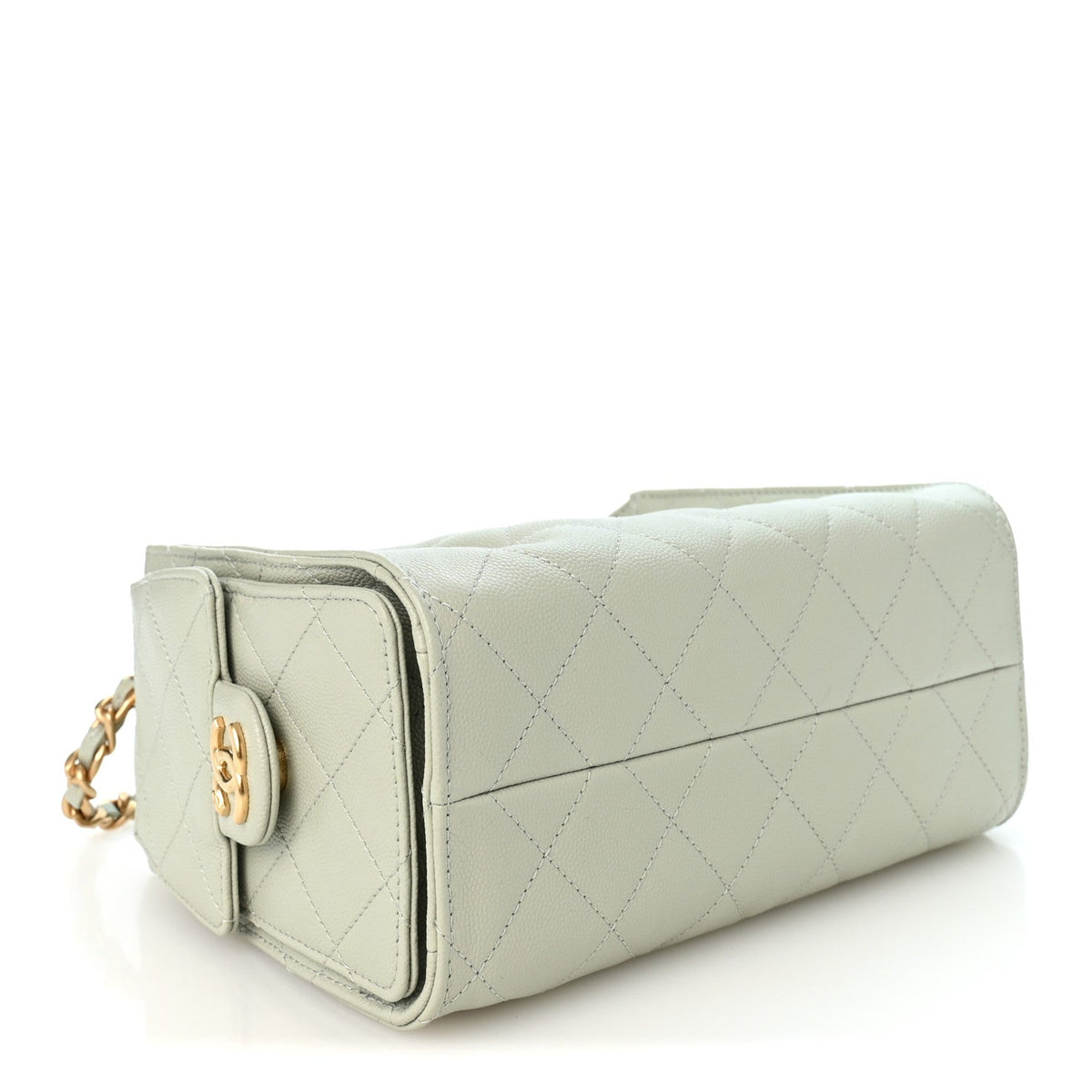 Chanel Caviar Quilted Mini 25 Handbag Light Green