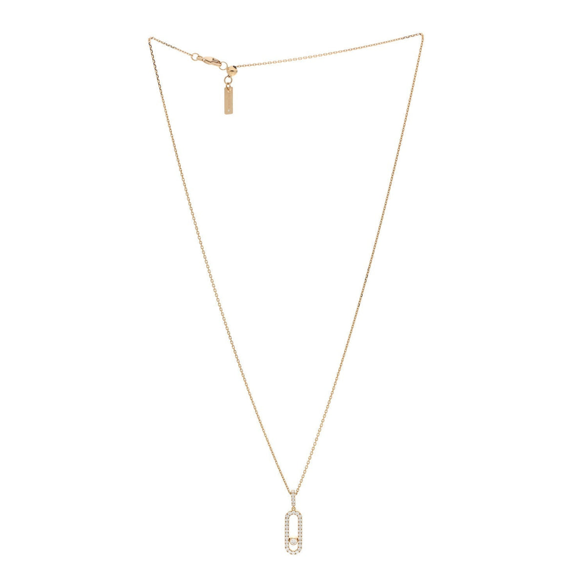 Messika 18K Yellow Gold Diamond LM Move Uno Pave Pendant Necklace