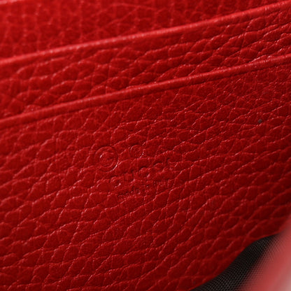 Gucci Dollar Calfskin Interlocking G Chain Wallet Red