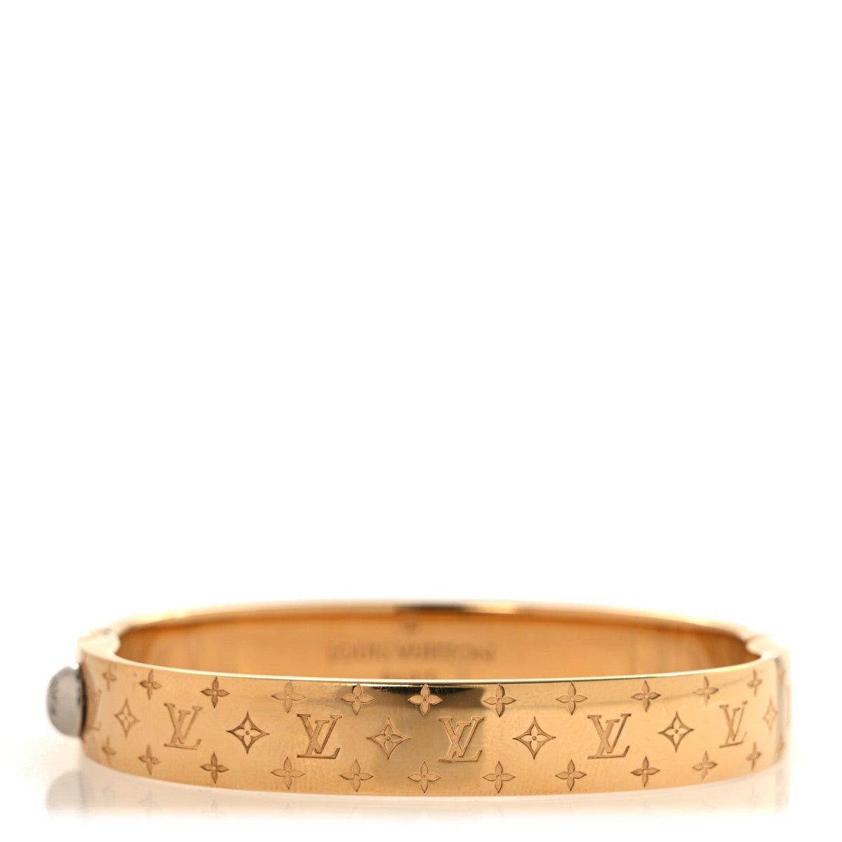 Louis Vuitton Brass Monogram Nanogram Cuff S Gold