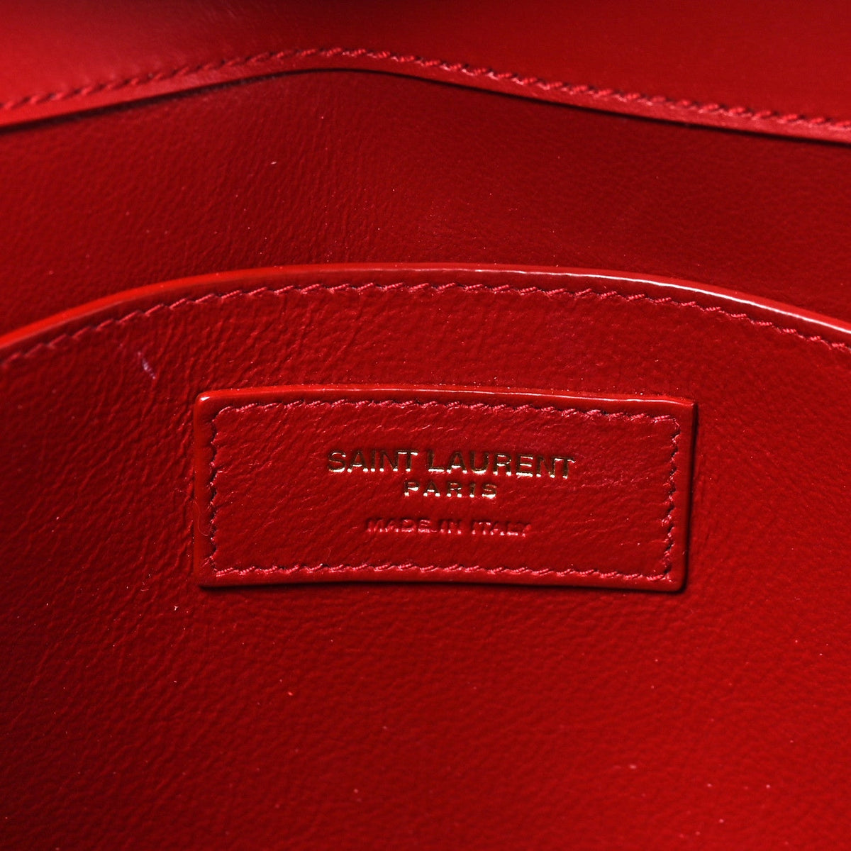Saint Laurent Smooth Calfskin Manhattan Shoulder Bag Rouge Eros