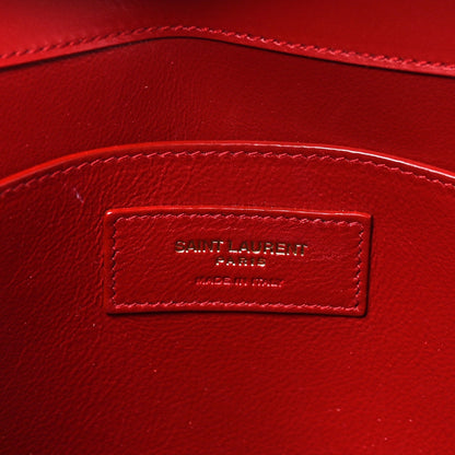 Saint Laurent Smooth Calfskin Manhattan Shoulder Bag Rouge Eros
