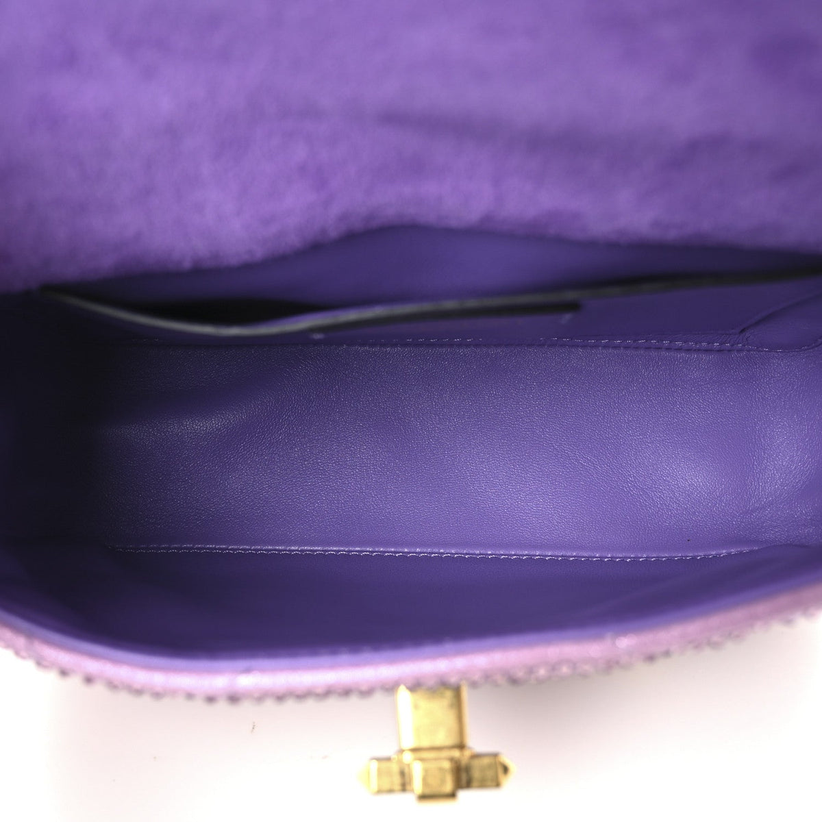Valentino Garavani Crystal Suede Small Roman Stud Shoulder Bag Light Amethyst Glicine