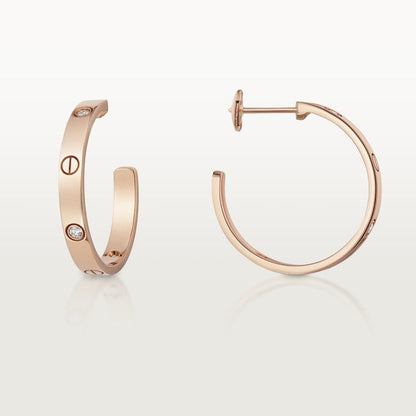 18K Rose Gold Diamond Cartier Love Earrings