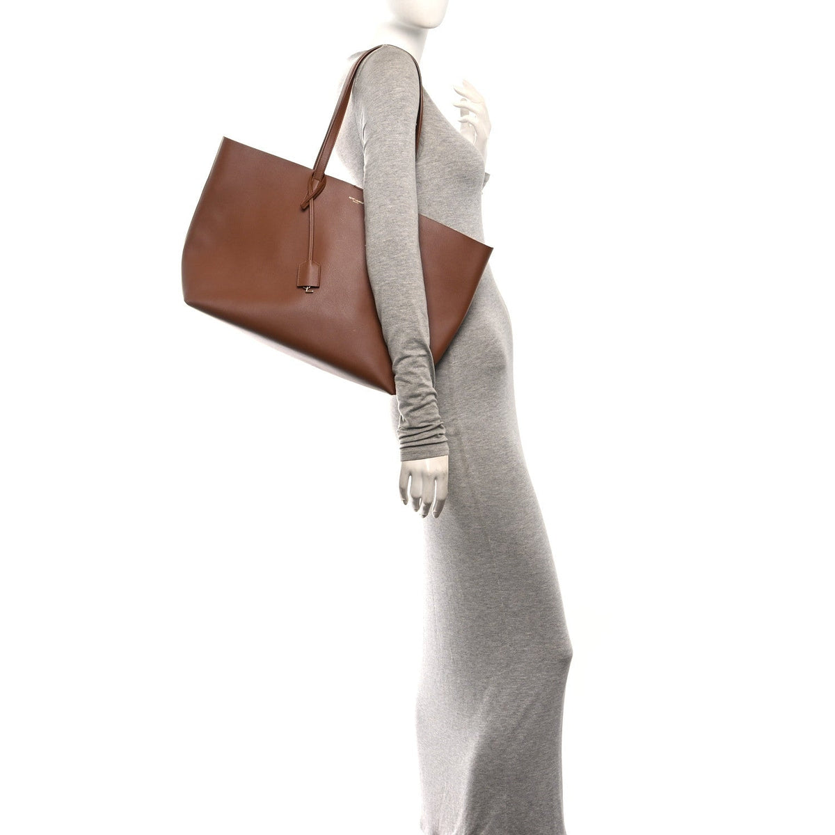 Saint Laurent Calfskin Large Shopping Tote Brick