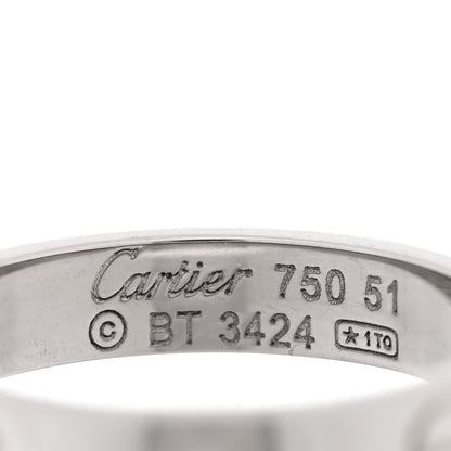 Cartier 18K White Gold 3.5mm LOVE Wedding Band Ring 51 5.75