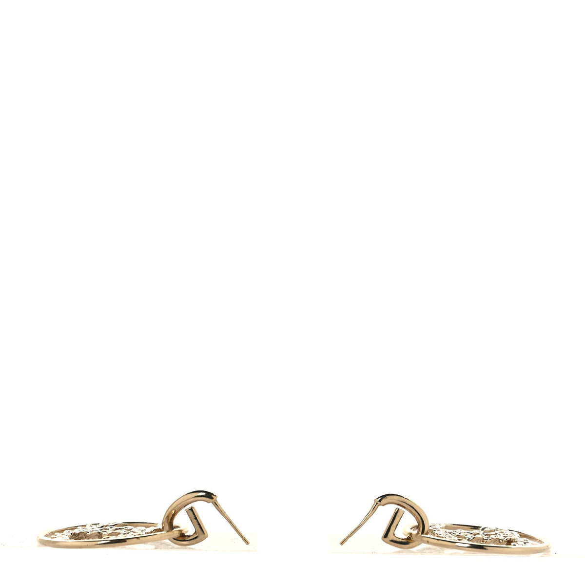 Chanel Baguette Crystal High Society CC Drop Earrings Gold