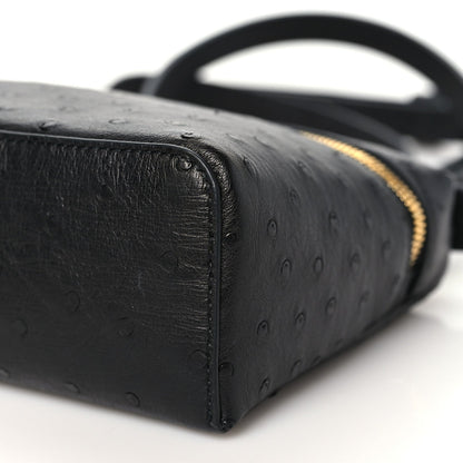 Loro Piana Ostrich L19 Extra Pocket Pouch Black
