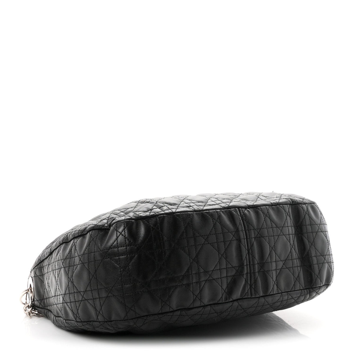 Christian Dior Lambskin Cannage Large Dior Soft Hobo Black