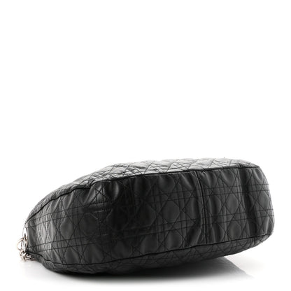 Christian Dior Lambskin Cannage Large Dior Soft Hobo Bag Black