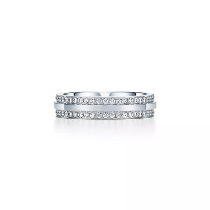 18K Gold Diamond Tiffany T Ring