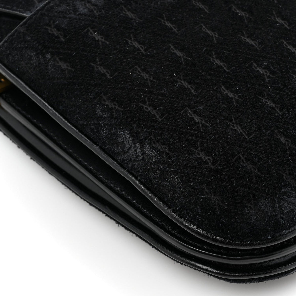 Saint Laurent Suede Le Monogramme Satchel Black