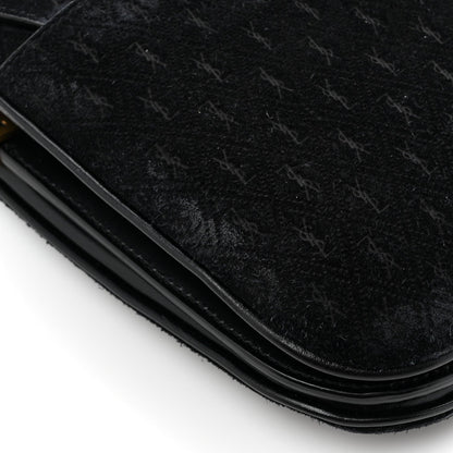 Saint Laurent Suede Le Monogramme Satchel Black
