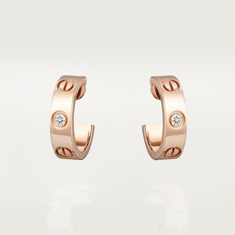 18K Gold Diamonds Cartier Love Earrings