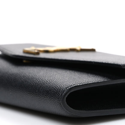 Saint Laurent Grain De Poudre Uptown Chain Wallet Black