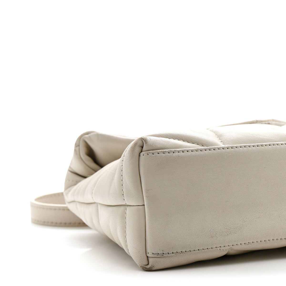 Saint Laurent Lambskin Toy Loulou Puffer Satchel Crema Soft