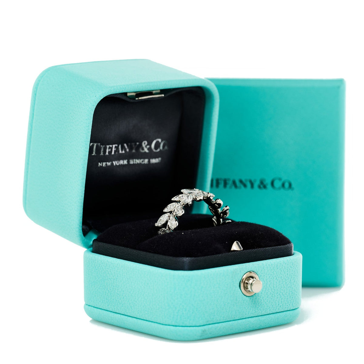 Tiffany Platinum Diamond Victoria Vine Ring 53 6.5