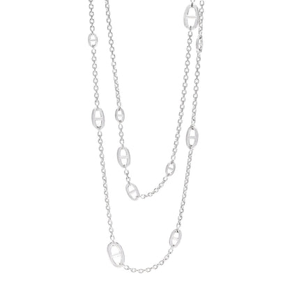 Hermes Sterling Silver Farandole 160 Necklace 157.5cm