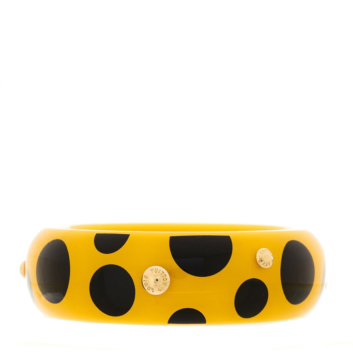 Louis Vuitton Resin Kusama Infinity Dots Wide Bangle Bracelet PM Yellow
